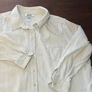 Men's Mainstreet Blues Heavy Duty Cream Corduroy Button Down Shirt Size 3XL